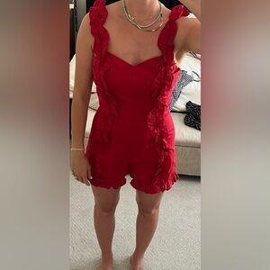 Red ruffle Romper
